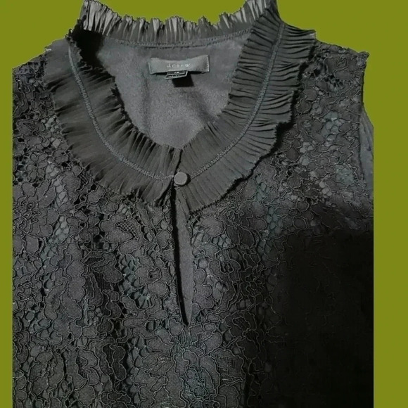 J.crew lace tank top black  size Xsmall - Picture 7 of 8